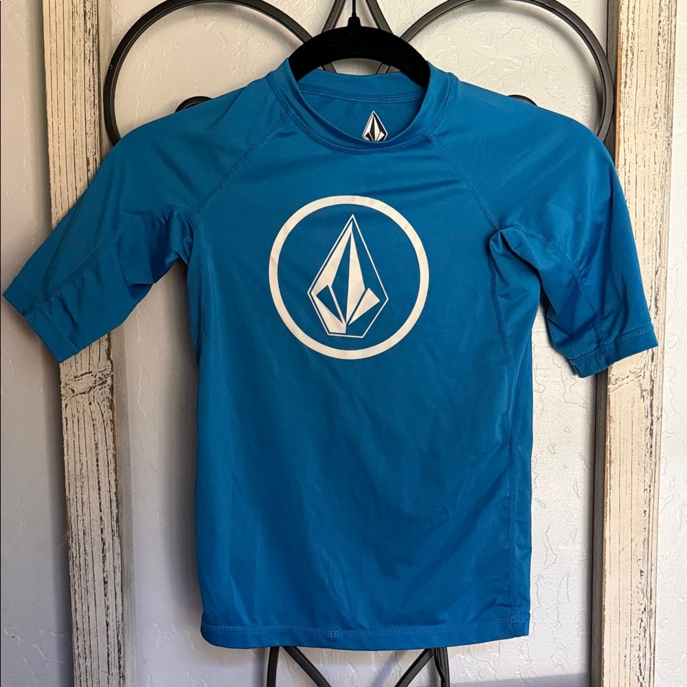 Volcom Kids Lido Teal Rashguard | Medium 10Y